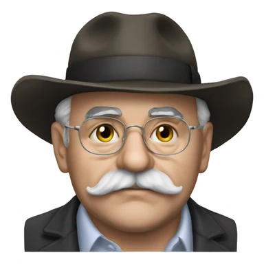 Murray Bookchin white mustache fat sticker