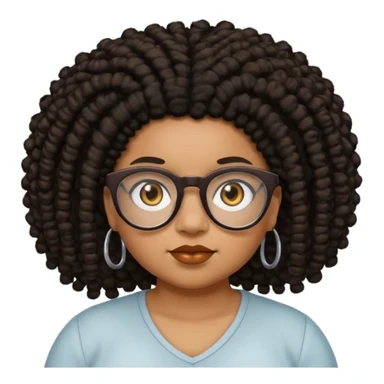 Chubby brown skin girl with glasses, brown eyes, black curly afro and a shorter skinny vrown skin girl with black dreadlocs and brown eyes sticker