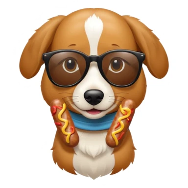 un perro salchica con gafas de sol sticker