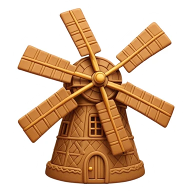 Speculaas Cinematic Realistic Speculaas Biscuit Emoji, depicted as a spiced speculaas cookie crafted in a charming windmill shape, rendered with intricate textures and warm, inviting lighting. sticker