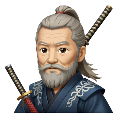 Elder samurai with beard polishing blade

































 sticker