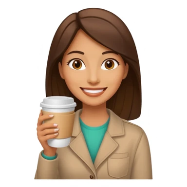 woman, hold a take away cup of coffee sticker