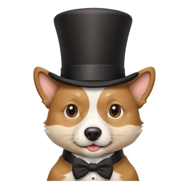 A dog with a top hat on. He’s also Bill Clinton sticker