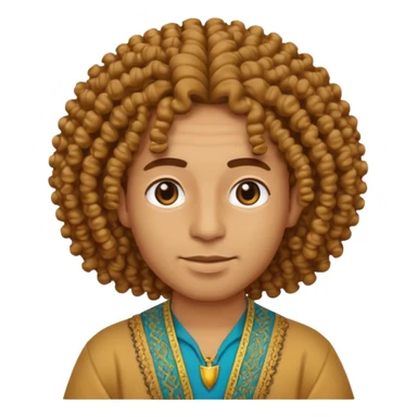 Emoji with Moroccan / Amazingh guy with curly hair, loooking like music artist Central Cee sticker