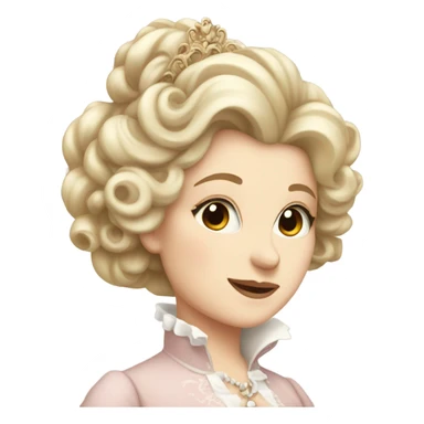 pale pink brown-eyed rococo blone aristocratic lady sticker