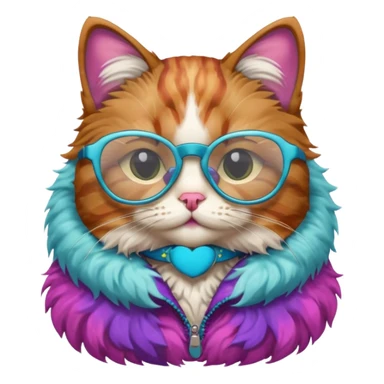 Cat wearing geekchic mood glasses  sticker