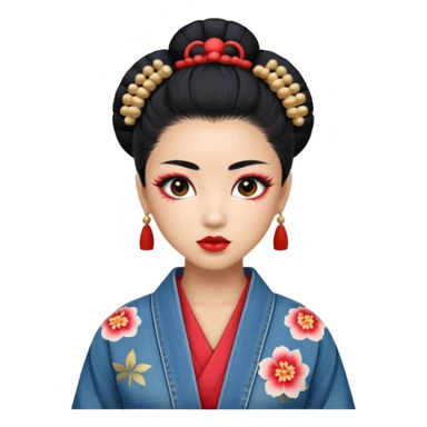 geisha denim jacket sticker