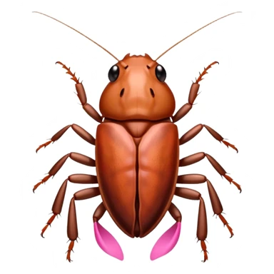 cockroach with pink ribbon pookie sticker