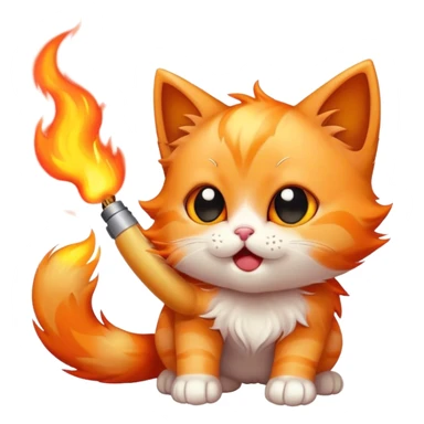 cute kitten breathing fire  sticker