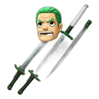 Roronoa Zoro 3 swords angry sticker