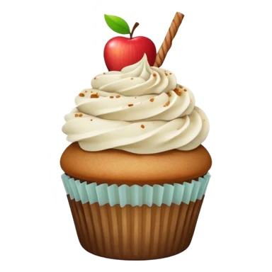 cupcake with chai and apple on top sticker