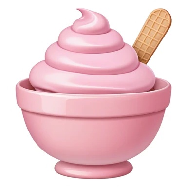 Pink ice cream bowl  sticker