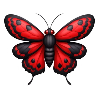 A sexy black and red moth with glowing red eyes sticker