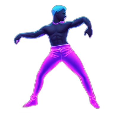  male dancer big booty neon sign style sticker