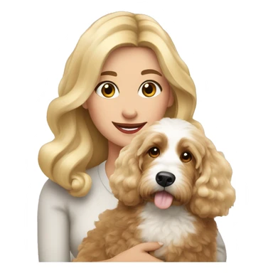 pretty blonde lady with her bernedoodle sticker