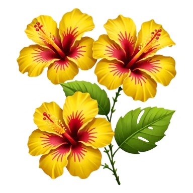 Two flowers of hibiscus yellow and red  sticker