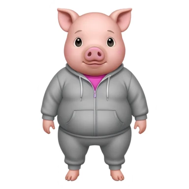fat pig wearing sweat sticker