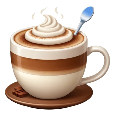 Cappuccino with frothy milk and a sprinkle of cocoa on top sticker