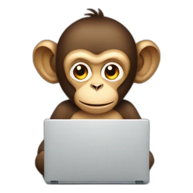 A monkey who work on a pc sticker