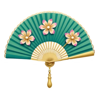 Fan: An open, handheld fan, often associated with opera or classic theatre sticker