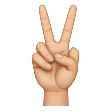 Create an emoji of a hand, peace sign with the thumb sticking out sticker