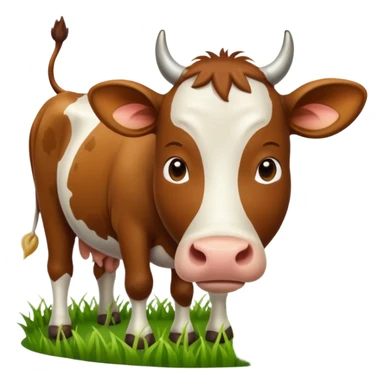 cow eating grass sticker