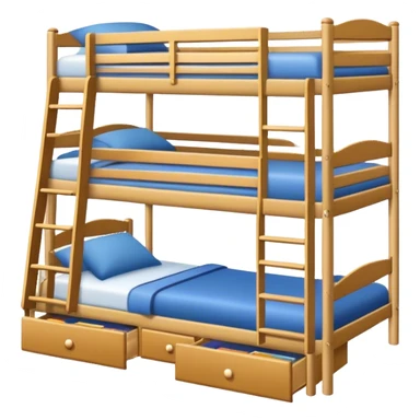 Triple bunk bed white with desk underneath  sticker