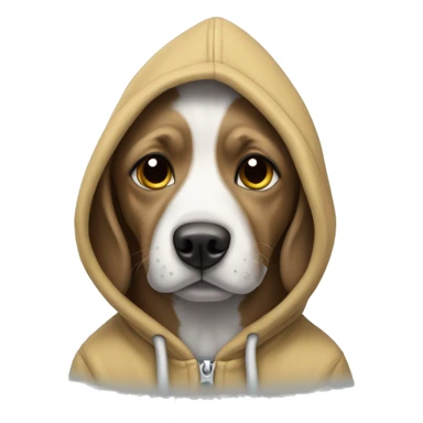 Dog wear a hoodie that has the name Kacper on it sticker