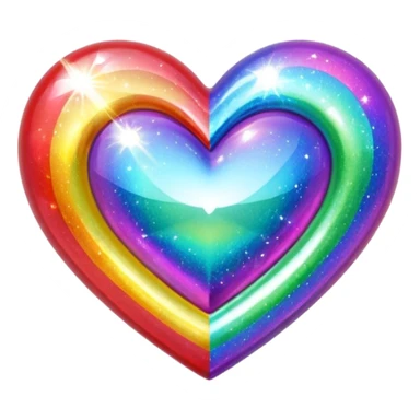 heart with a rainbow sparkle sticker