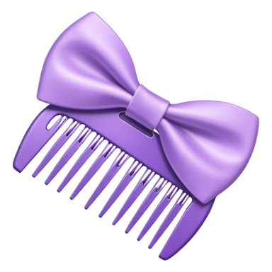 pastel purple styling comb in ios emoji style with a bow and background sticker