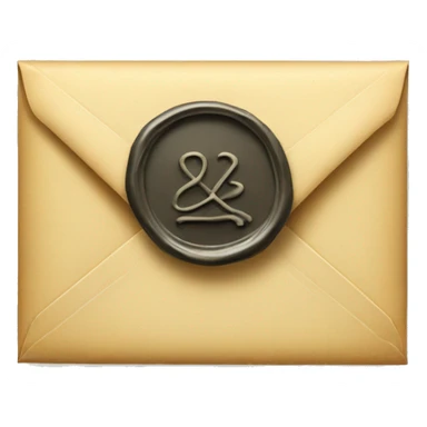 an envelope with a wax seal sticker