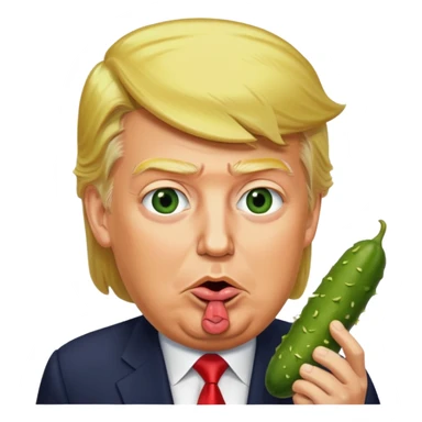 Donald Trump eating a pickle sticker
