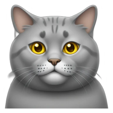 Fat cat grey with yellow eyes sticker