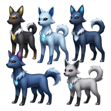 Translucent Magnificent Pastel Shiny Glowing Divine Houndour-Absol-Zorua-Umbreon-fusion (full body) sticker