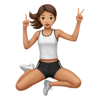 girl jumping with middle finger  sticker