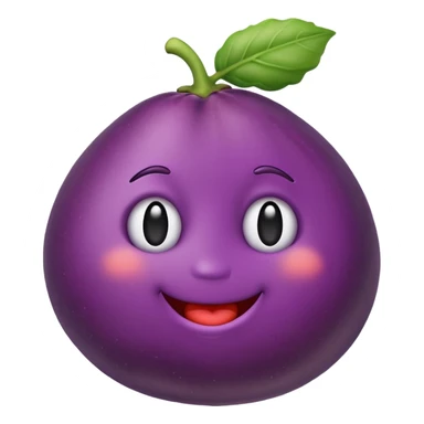 eggplant emoji halfway inserted into the peach emoji sticker