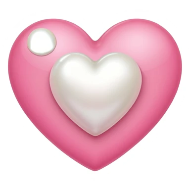pink heart with one pearl sticker