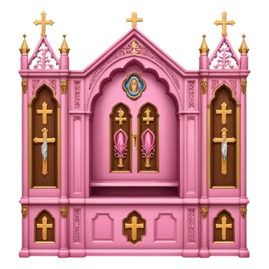 make a catholic confessional with very girly pink tones. sticker