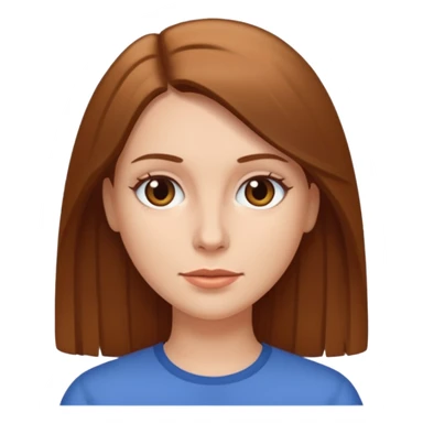 femme blanche brune avec des cheveux lisse sticker