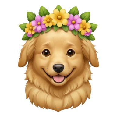 Dog with flowers  sticker