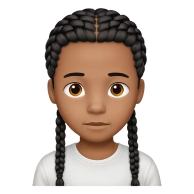 african american boy with a white tee and black braids sticker