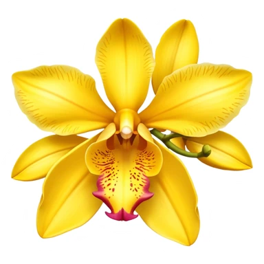 Yellow side facing orchid flower of indian wedding garland sticker
