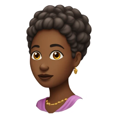 Emoji d'une jeune femme africaine belle en forme sticker