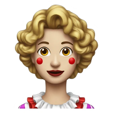 Giorgia Meloni wearing clown clothes sticker