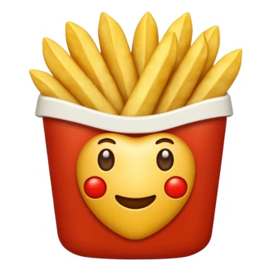 Generar papas fritas sueltas con un botecito de catsup a su lado sticker