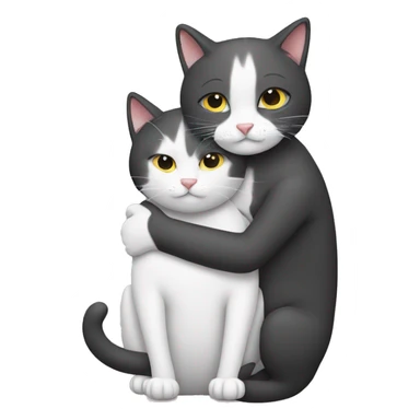 cat hugs cat sticker