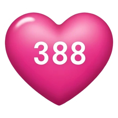 Dark pink heart with the words 3.8 in the middle  sticker