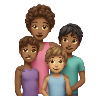 Teenage girl with her 2 young brothers sticker