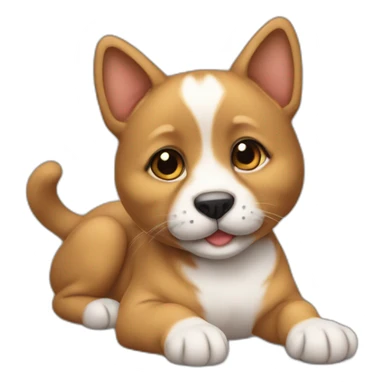 Bébé chat sur un chien sticker