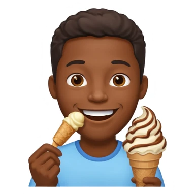 black man eats ice cream  sticker